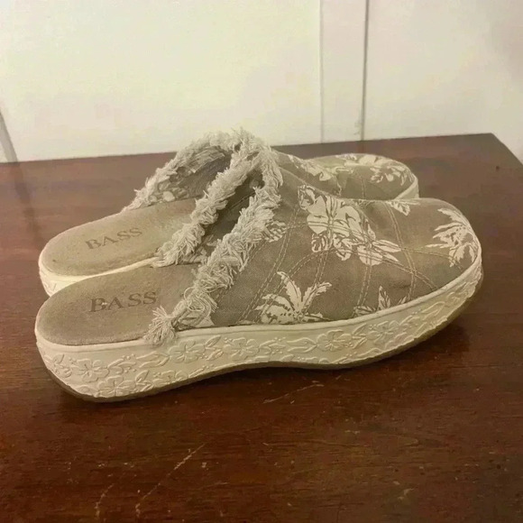 Bass canvas slip on mules Leshia print shoes size 7.5 - Picture 4 of 10